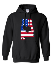 Load image into Gallery viewer, Pullover Hooded Sweatshirt Alabama Black Turkey Vibrant Design High Quality Tight Knit Ring Spun Low Maintenance Cotton Printed With The Newest Available Color Transfer Technology