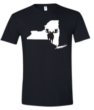 Load image into Gallery viewer, Short Sleeve T-Shirt New York Black Moose Vibrant Design High Quality Tight Knit Ring Spun Low Maintenance Cotton Printed With The Newest Available Color Transfer Technology