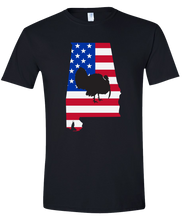 Load image into Gallery viewer, Short Sleeve T-Shirt Alabama Black Turkey Vibrant Design High Quality Tight Knit Ring Spun Low Maintenance Cotton Printed With The Newest Available Color Transfer Technology