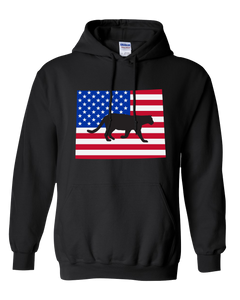 Pullover Hooded Sweatshirt Wyoming Black Mountain Lion Vibrant Design High Quality Tight Knit Ring Spun Low Maintenance Cotton Printed With The Newest Available Color Transfer Technology