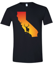 Load image into Gallery viewer, Short Sleeve T-Shirt California Black Elk Vibrant Design High Quality Tight Knit Ring Spun Low Maintenance Cotton Printed With The Newest Available Color Transfer Technology