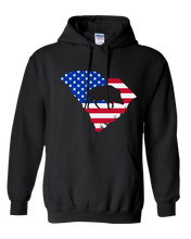Load image into Gallery viewer, Pullover Hooded Sweatshirt South Carolina Black Wild Hog Vibrant Design High Quality Tight Knit Ring Spun Low Maintenance Cotton Printed With The Newest Available Color Transfer Technology