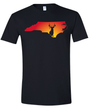 Load image into Gallery viewer, Short Sleeve T-Shirt North Carolina Black Whitetail Deer Vibrant Design High Quality Tight Knit Ring Spun Low Maintenance Cotton Printed With The Newest Available Color Transfer Technology