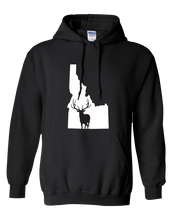 Load image into Gallery viewer, Pullover Hooded Sweatshirt Idaho Black Elk Vibrant Design High Quality Tight Knit Ring Spun Low Maintenance Cotton Printed With The Newest Available Color Transfer Technology