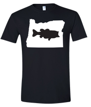 Load image into Gallery viewer, Short Sleeve T-Shirt Oregon Black Large Mouth Bass Vibrant Design High Quality Tight Knit Ring Spun Low Maintenance Cotton Printed With The Newest Available Color Transfer Technology