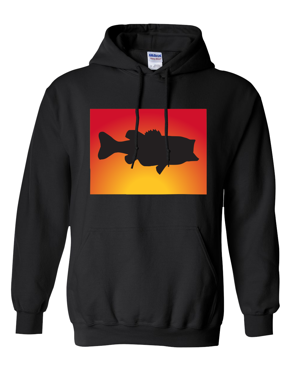 Pullover Hooded Sweatshirt Colorado Black Large Mouth Bass Vibrant Design High Quality Tight Knit Ring Spun Low Maintenance Cotton Printed With The Newest Available Color Transfer Technology