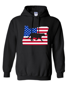 Pullover Hooded Sweatshirt Oregon Black Mountain Lion Vibrant Design High Quality Tight Knit Ring Spun Low Maintenance Cotton Printed With The Newest Available Color Transfer Technology