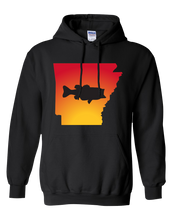 Load image into Gallery viewer, Pullover Hooded Sweatshirt Arkansas Black Large Mouth Bass Vibrant Design High Quality Tight Knit Ring Spun Low Maintenance Cotton Printed With The Newest Available Color Transfer Technology