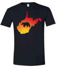 Load image into Gallery viewer, Short Sleeve T-Shirt West Virginia Black Black Bear Vibrant Design High Quality Tight Knit Ring Spun Low Maintenance Cotton Printed With The Newest Available Color Transfer Technology