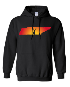Pullover Hooded Sweatshirt Tennessee Black Whitetail Deer Vibrant Design High Quality Tight Knit Ring Spun Low Maintenance Cotton Printed With The Newest Available Color Transfer Technology