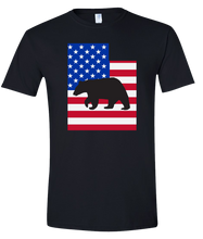 Load image into Gallery viewer, Short Sleeve T-Shirt Utah Black Black Bear Vibrant Design High Quality Tight Knit Ring Spun Low Maintenance Cotton Printed With The Newest Available Color Transfer Technology