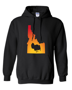 Pullover Hooded Sweatshirt Idaho Black Turkey Vibrant Design High Quality Tight Knit Ring Spun Low Maintenance Cotton Printed With The Newest Available Color Transfer Technology