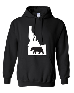 Pullover Hooded Sweatshirt Idaho Black Black Bear Vibrant Design High Quality Tight Knit Ring Spun Low Maintenance Cotton Printed With The Newest Available Color Transfer Technology
