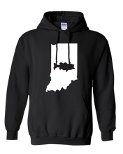 Load image into Gallery viewer, Pullover Hooded Sweatshirt Indiana Black Large Mouth Bass Vibrant Design High Quality Tight Knit Ring Spun Low Maintenance Cotton Printed With The Newest Available Color Transfer Technology