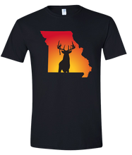 Load image into Gallery viewer, Short Sleeve T-Shirt Missouri Black Whitetail Deer Vibrant Design High Quality Tight Knit Ring Spun Low Maintenance Cotton Printed With The Newest Available Color Transfer Technology