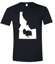Load image into Gallery viewer, Short Sleeve T-Shirt Idaho Black Turkey Vibrant Design High Quality Tight Knit Ring Spun Low Maintenance Cotton Printed With The Newest Available Color Transfer Technology