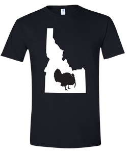 Short Sleeve T-Shirt Idaho Black Turkey Vibrant Design High Quality Tight Knit Ring Spun Low Maintenance Cotton Printed With The Newest Available Color Transfer Technology
