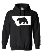 Load image into Gallery viewer, Pullover Hooded Sweatshirt Montana Black Black Bear Vibrant Design High Quality Tight Knit Ring Spun Low Maintenance Cotton Printed With The Newest Available Color Transfer Technology
