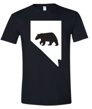 Load image into Gallery viewer, Short Sleeve T-Shirt Nevada Black Black Bear Vibrant Design High Quality Tight Knit Ring Spun Low Maintenance Cotton Printed With The Newest Available Color Transfer Technology