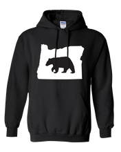 Load image into Gallery viewer, Pullover Hooded Sweatshirt Oregon Black Black Bear Vibrant Design High Quality Tight Knit Ring Spun Low Maintenance Cotton Printed With The Newest Available Color Transfer Technology