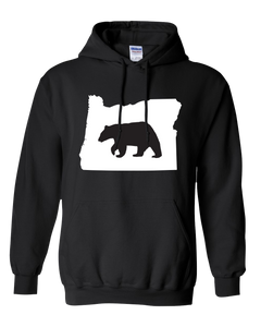 Pullover Hooded Sweatshirt Oregon Black Black Bear Vibrant Design High Quality Tight Knit Ring Spun Low Maintenance Cotton Printed With The Newest Available Color Transfer Technology