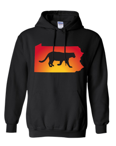 Pullover Hooded Sweatshirt Pennsylvania Black Mountain Lion Vibrant Design High Quality Tight Knit Ring Spun Low Maintenance Cotton Printed With The Newest Available Color Transfer Technology