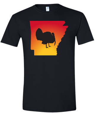 Short Sleeve T-Shirt Arkansas Black Turkey Vibrant Design High Quality Tight Knit Ring Spun Low Maintenance Cotton Printed With The Newest Available Color Transfer Technology