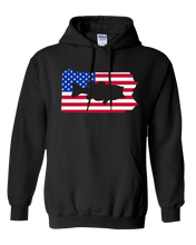 Load image into Gallery viewer, Pullover Hooded Sweatshirt Pennsylvania Black Large Mouth Bass Vibrant Design High Quality Tight Knit Ring Spun Low Maintenance Cotton Printed With The Newest Available Color Transfer Technology