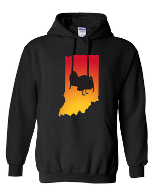 Pullover Hooded Sweatshirt Indiana Black Turkey Vibrant Design High Quality Tight Knit Ring Spun Low Maintenance Cotton Printed With The Newest Available Color Transfer Technology