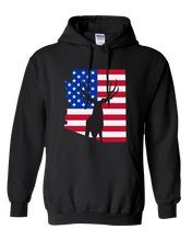 Load image into Gallery viewer, Pullover Hooded Sweatshirt Arizona Black Mule Deer Vibrant Design High Quality Tight Knit Ring Spun Low Maintenance Cotton Printed With The Newest Available Color Transfer Technology