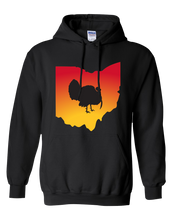 Load image into Gallery viewer, Pullover Hooded Sweatshirt Ohio Black Turkey Vibrant Design High Quality Tight Knit Ring Spun Low Maintenance Cotton Printed With The Newest Available Color Transfer Technology