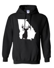 Load image into Gallery viewer, Pullover Hooded Sweatshirt Georgia Black Whitetail Deer Vibrant Design High Quality Tight Knit Ring Spun Low Maintenance Cotton Printed With The Newest Available Color Transfer Technology