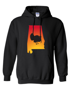 Pullover Hooded Sweatshirt Alabama Black Turkey Vibrant Design High Quality Tight Knit Ring Spun Low Maintenance Cotton Printed With The Newest Available Color Transfer Technology