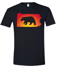 Load image into Gallery viewer, Short Sleeve T-Shirt Pennsylvania Black Black Bear Vibrant Design High Quality Tight Knit Ring Spun Low Maintenance Cotton Printed With The Newest Available Color Transfer Technology