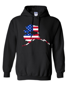 Pullover Hooded Sweatshirt Alaska Black Large Mouth Bass Vibrant Design High Quality Tight Knit Ring Spun Low Maintenance Cotton Printed With The Newest Available Color Transfer Technology