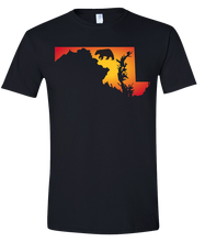 Load image into Gallery viewer, Short Sleeve T-Shirt Maryland Black Black Bear Vibrant Design High Quality Tight Knit Ring Spun Low Maintenance Cotton Printed With The Newest Available Color Transfer Technology