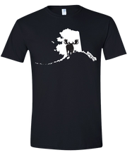 Load image into Gallery viewer, Short Sleeve T-Shirt Alaska Black Moose Vibrant Design High Quality Tight Knit Ring Spun Low Maintenance Cotton Printed With The Newest Available Color Transfer Technology