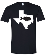 Load image into Gallery viewer, Short Sleeve T-Shirt Texas Black Large Mouth Bass Vibrant Design High Quality Tight Knit Ring Spun Low Maintenance Cotton Printed With The Newest Available Color Transfer Technology