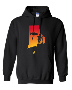 Pullover Hooded Sweatshirt Rhode Island Black Large Mouth Bass Vibrant Design High Quality Tight Knit Ring Spun Low Maintenance Cotton Printed With The Newest Available Color Transfer Technology