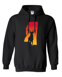 Pullover Hooded Sweatshirt Mississippi Black Whitetail Deer Vibrant Design High Quality Tight Knit Ring Spun Low Maintenance Cotton Printed With The Newest Available Color Transfer Technology