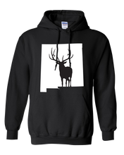 Load image into Gallery viewer, Pullover Hooded Sweatshirt New Mexico Black Elk Vibrant Design High Quality Tight Knit Ring Spun Low Maintenance Cotton Printed With The Newest Available Color Transfer Technology