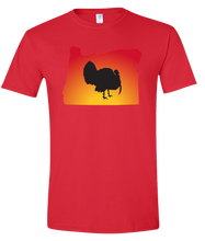Load image into Gallery viewer, Short Sleeve T-Shirt Oregon Red Turkey Vibrant Design High Quality Tight Knit Ring Spun Low Maintenance Cotton Printed With The Newest Available Color Transfer Technology