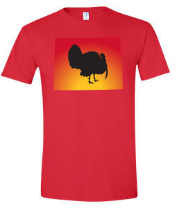 Short Sleeve T-Shirt Wyoming Red Turkey Vibrant Design High Quality Tight Knit Ring Spun Low Maintenance Cotton Printed With The Newest Available Color Transfer Technology