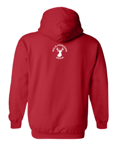 Pullover Hooded Sweatshirt Wisconsin Red Black Bear Vibrant Design High Quality Tight Knit Ring Spun Low Maintenance Cotton Printed With The Newest Available Color Transfer Technology
