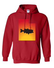 Load image into Gallery viewer, Pullover Hooded Sweatshirt Utah Red Large Mouth Bass Vibrant Design High Quality Tight Knit Ring Spun Low Maintenance Cotton Printed With The Newest Available Color Transfer Technology