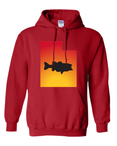 Pullover Hooded Sweatshirt Utah Red Large Mouth Bass Vibrant Design High Quality Tight Knit Ring Spun Low Maintenance Cotton Printed With The Newest Available Color Transfer Technology
