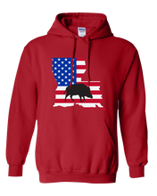 Load image into Gallery viewer, Pullover Hooded Sweatshirt Louisiana Red Wild Hog Vibrant Design High Quality Tight Knit Ring Spun Low Maintenance Cotton Printed With The Newest Available Color Transfer Technology