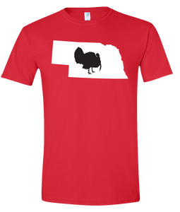 Short Sleeve T-Shirt Nebraska Red Turkey Vibrant Design High Quality Tight Knit Ring Spun Low Maintenance Cotton Printed With The Newest Available Color Transfer Technology