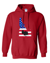Load image into Gallery viewer, Pullover Hooded Sweatshirt Idaho Red Turkey Vibrant Design High Quality Tight Knit Ring Spun Low Maintenance Cotton Printed With The Newest Available Color Transfer Technology