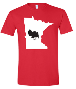 Short Sleeve T-Shirt Minnesota Red Turkey Vibrant Design High Quality Tight Knit Ring Spun Low Maintenance Cotton Printed With The Newest Available Color Transfer Technology